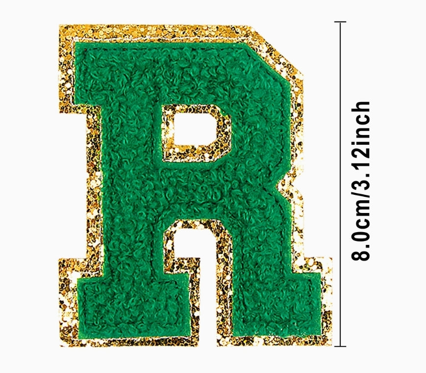 Green/Gold Chenille Patch 3.14