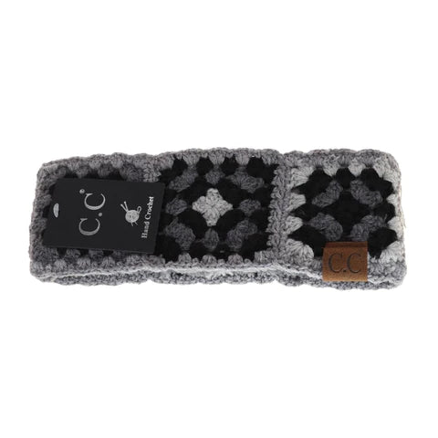 C.C. Fuzzy Lined Multi Color Crochet Head Wrap