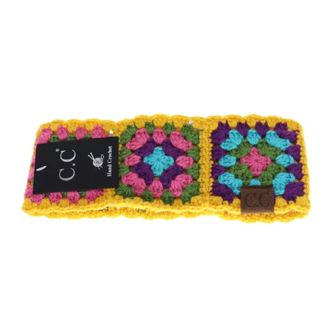 C.C. Fuzzy Lined Multi Color Crochet Head Wrap