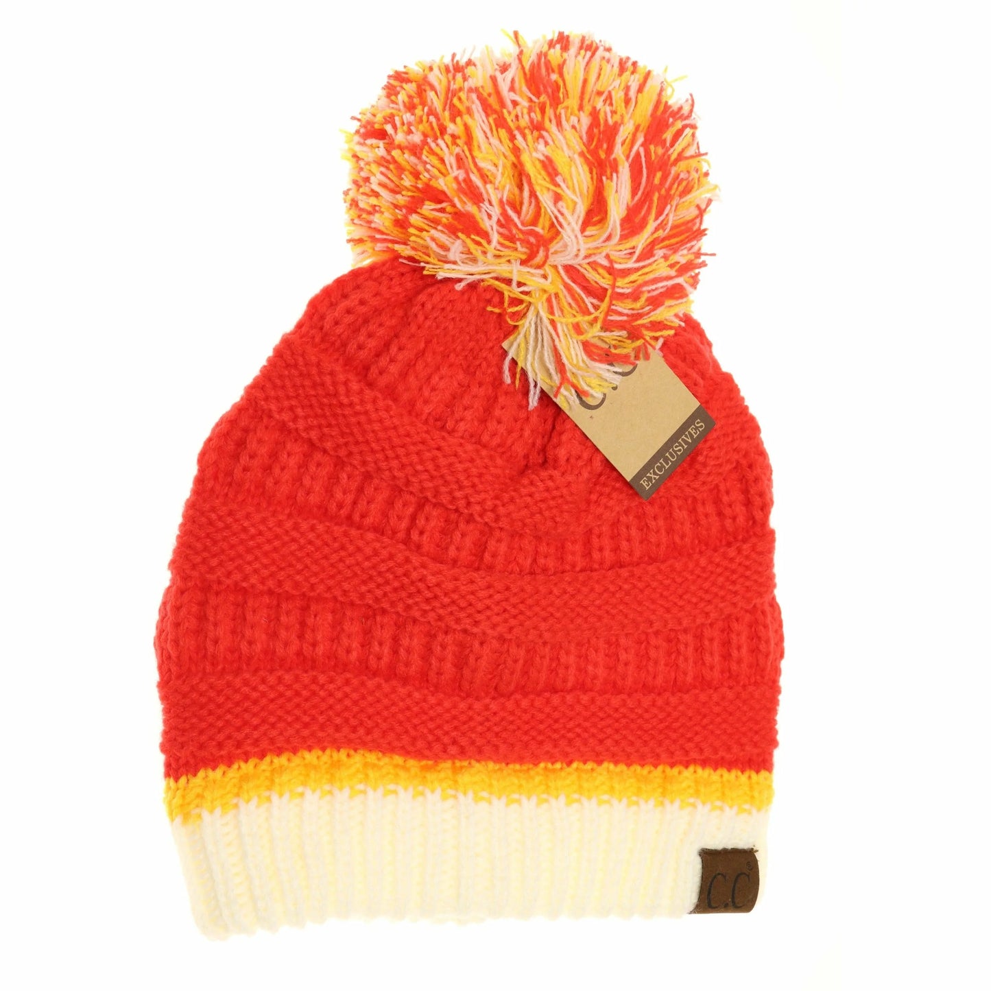 Team Colored CC Beanie Hat With Pom