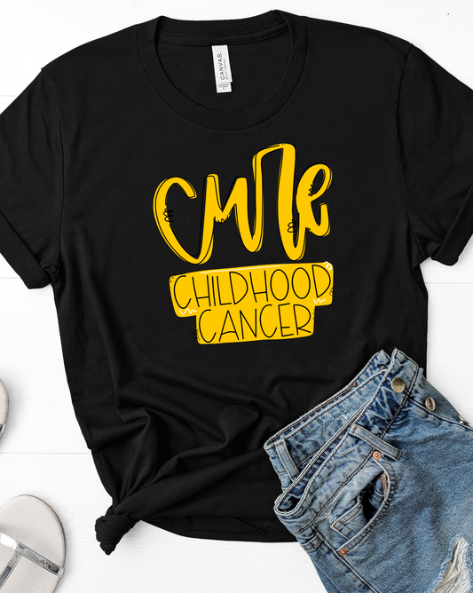 Cure Childhood Cancer Black Tee