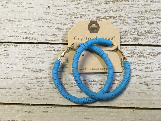 Blue Hoop Earrings