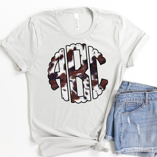 Cowhide Monogram Silver tshirt