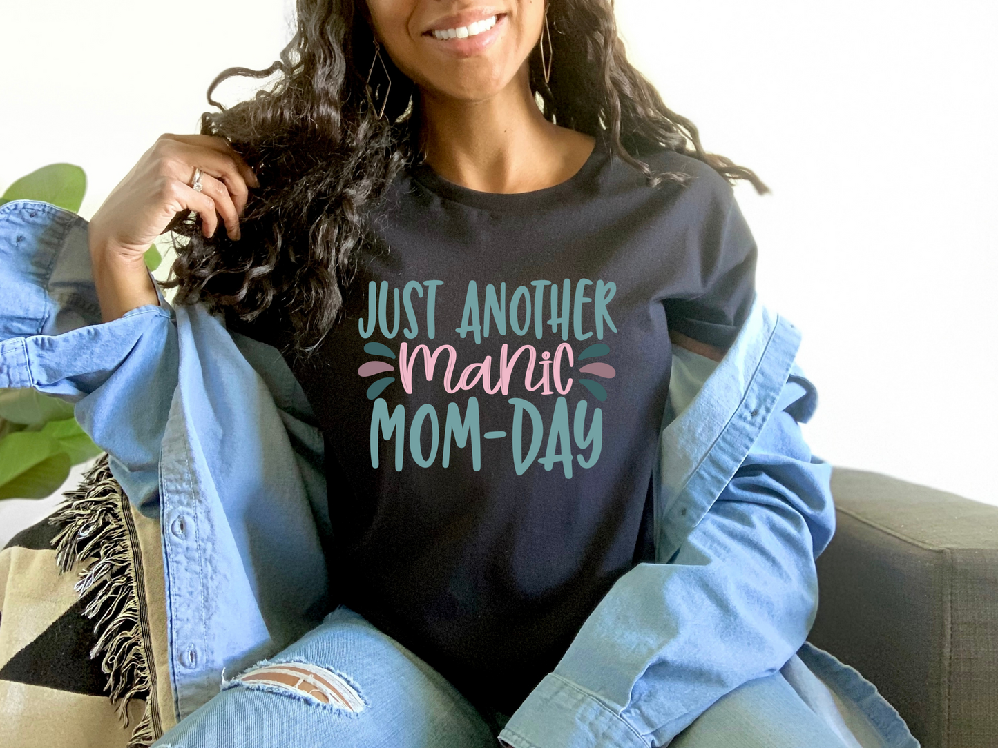 Just Another Manic Mom Day Black Tee