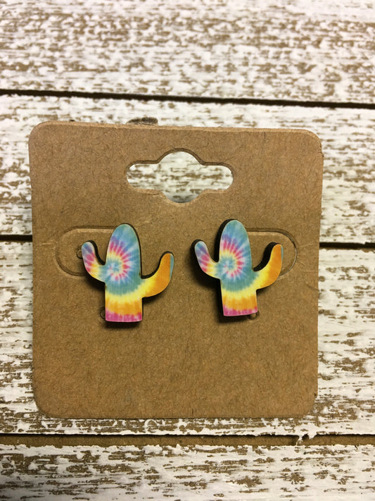 Acrylic Cactus Stud Earrings