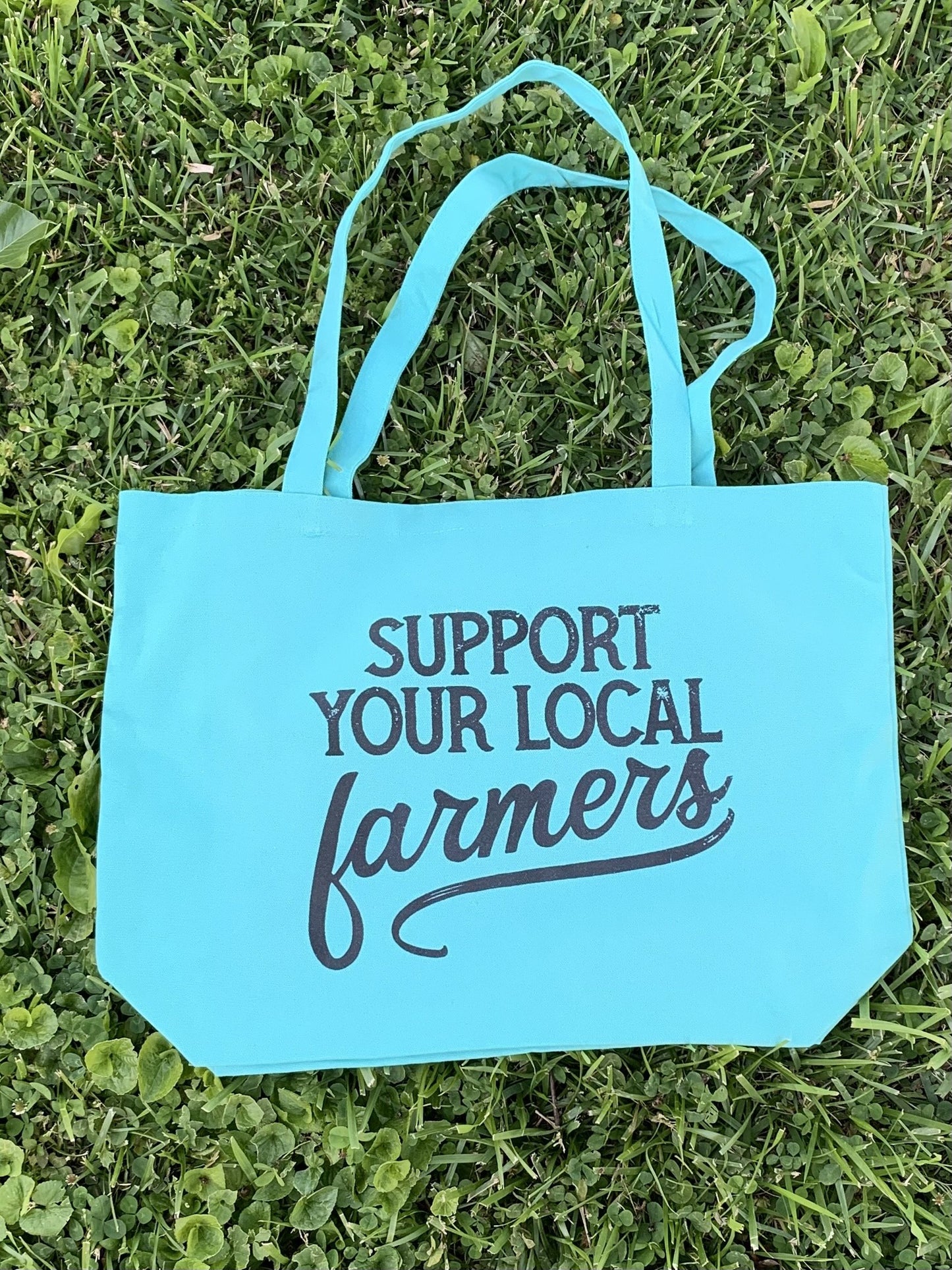 Support your local farmer -Black PRINT TOTE