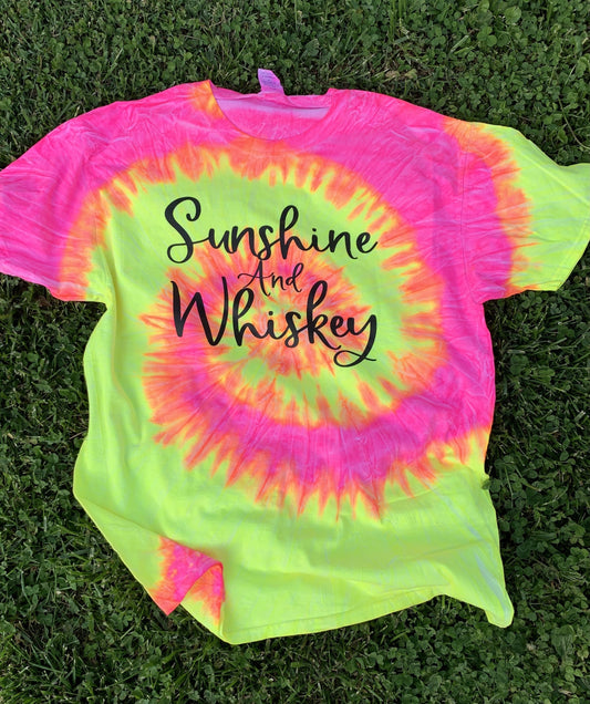 Mystery Tie Dye Sunshine And Whiskey Tee