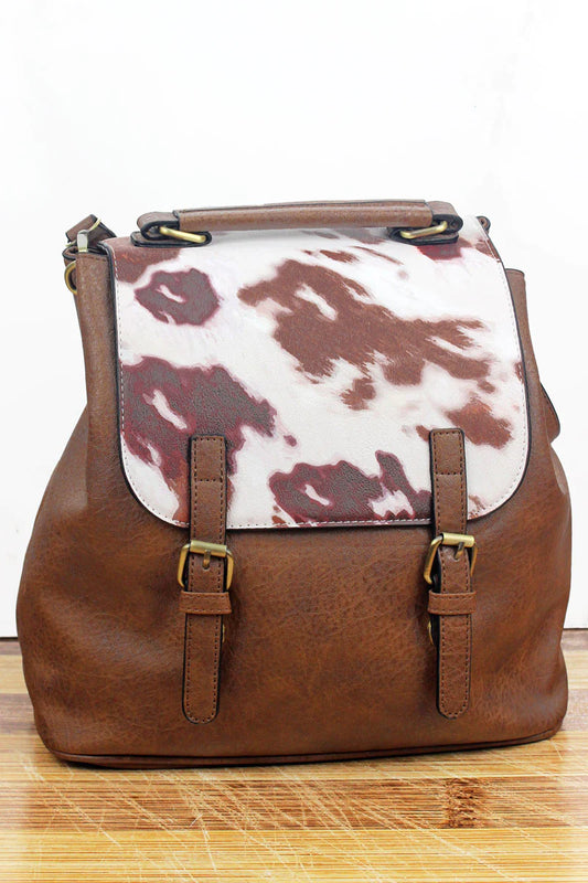 Faux Leather Satchel Backpack