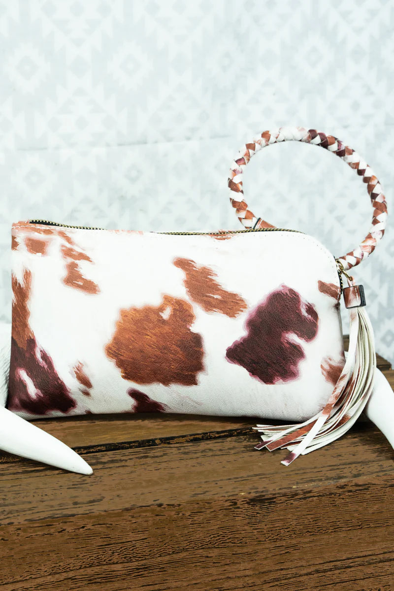 Till the Cows Come Home Faux Leather Bangle Clutch