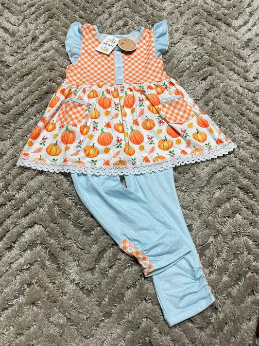 Pumpkin Print Girl Set