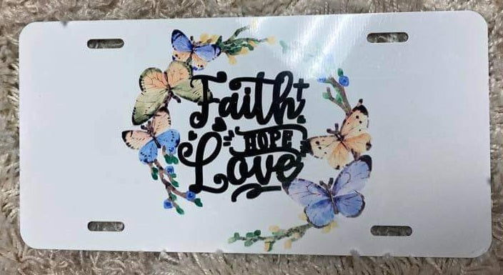 Car license plate-FAITH HOPE LOVE